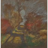 Greta Delleaney (1884-1968) British. "Autumn", Pastel, Inscribed, Unframed, 7.5" x 7.25", together