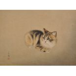 20th Century Japanese School. Study of a Cat, Print in Colours, Unframed, 12.75" x 16.5", together