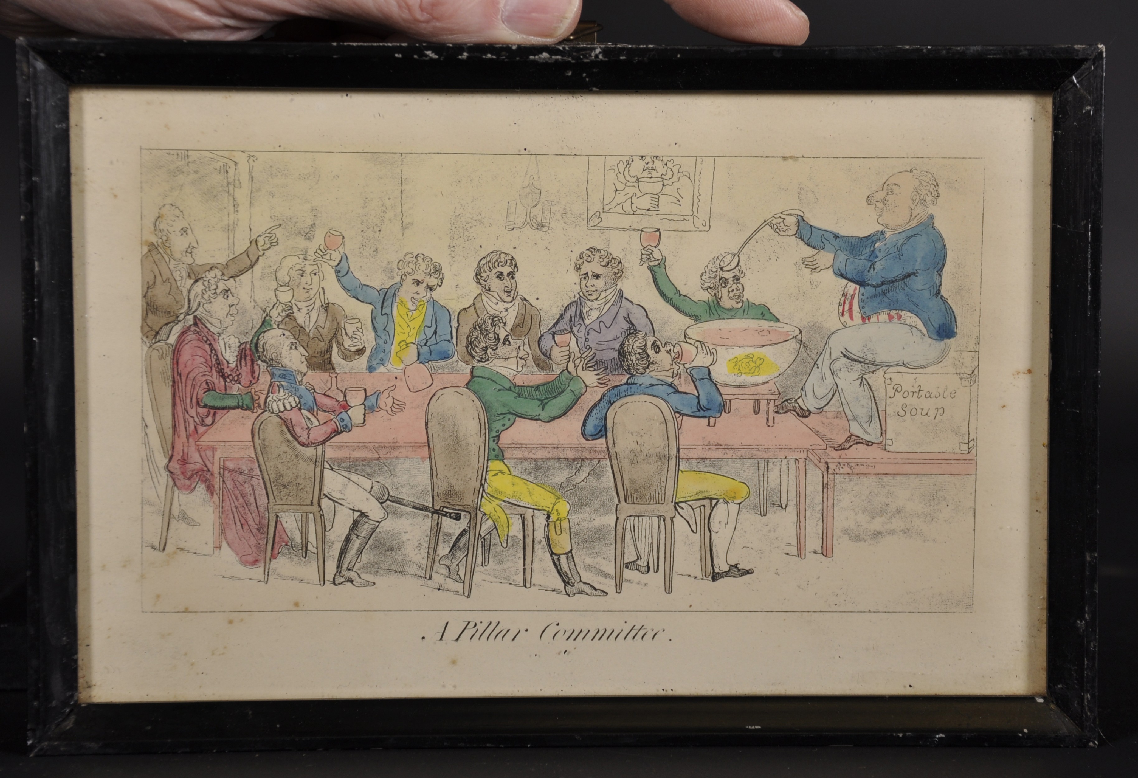 19th Century English School. "Wetting an Irish Commission", Print, 3.75" x 7.25", and Five others - Image 3 of 8