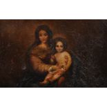 After Bartolome Esteban Murillo (1618-1682) Spanish. Madonna and Child, Oil on Unstretched Canvas,