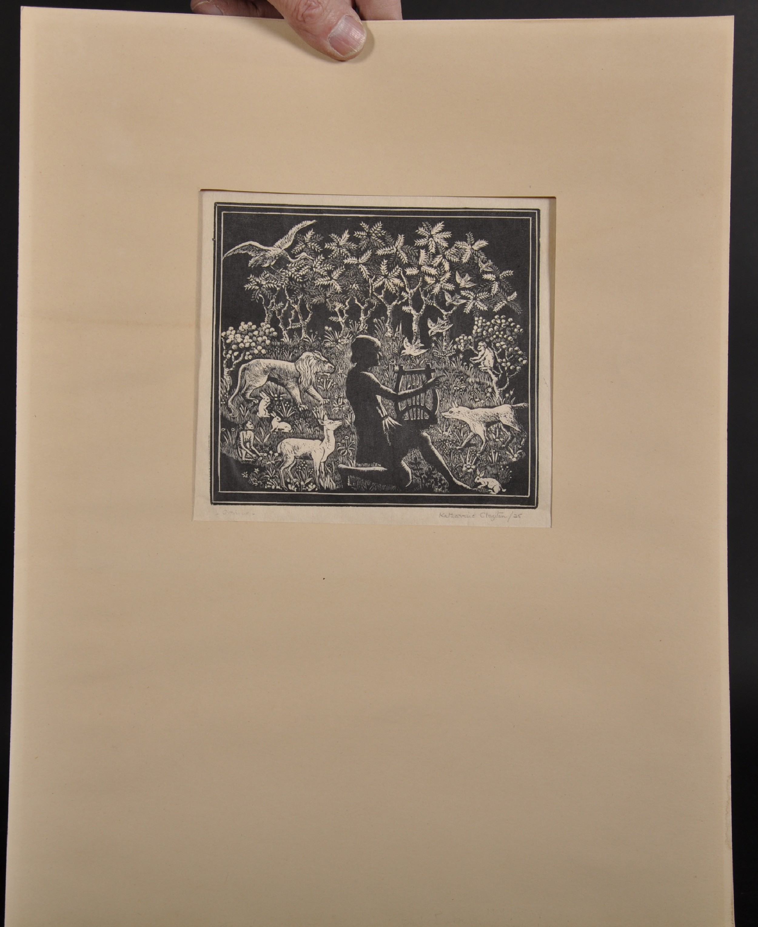 Katharine M... Clayton (19th - 20th Century) British, "Orpheus", Etching, Signed, Inscribed and - Image 2 of 4