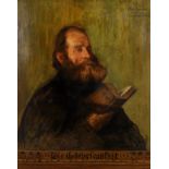 Joseph Thumann (19th 20th Century) German. A Bust Portrait of a Scholar, Oil on Board, Signed,