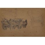 G... Rope (20th Century) British. Study of a Horse Drawn Hay Cart, Pencil, Inscribed on the reverse,