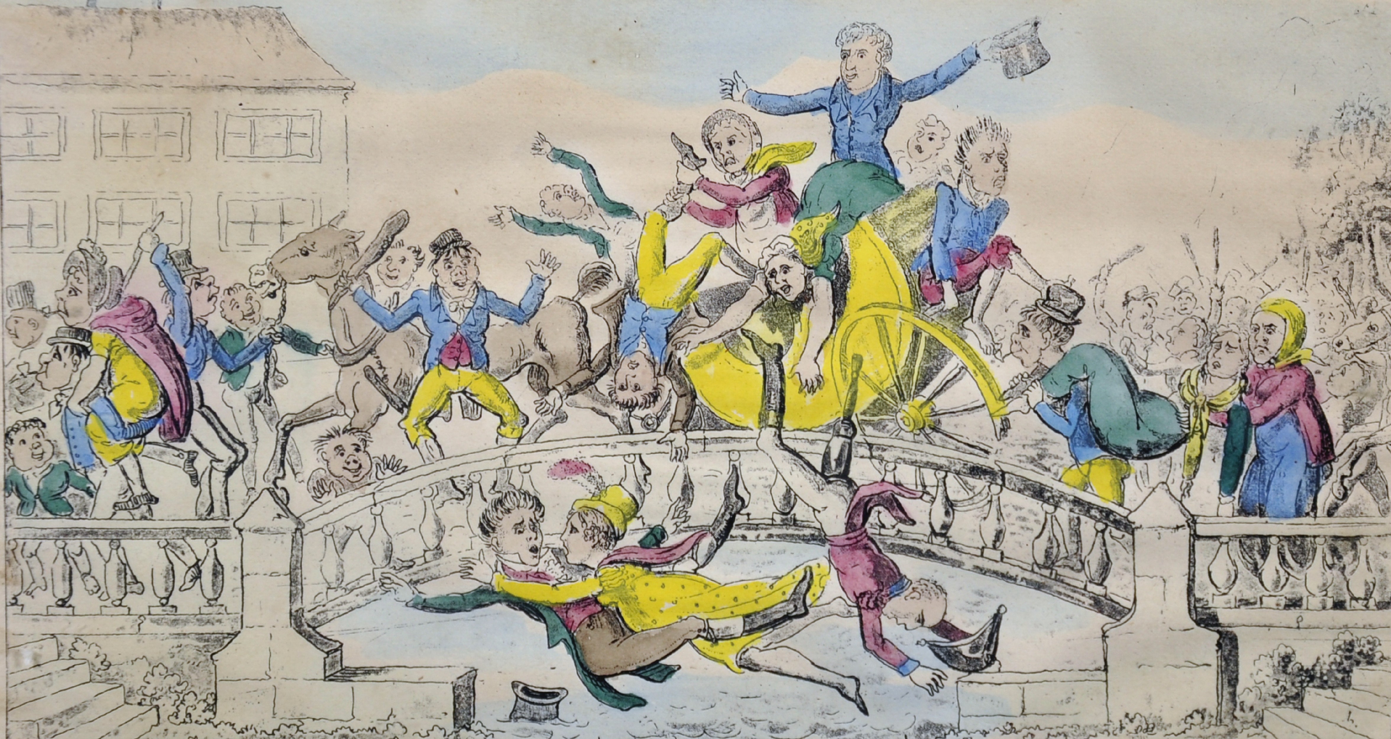 19th Century English School. "Wetting an Irish Commission", Print, 3.75" x 7.25", and Five others