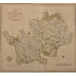 John Cary (1754-1835) British. "A New Map of Hertfordshire", Unframed, 18.75" x 21".