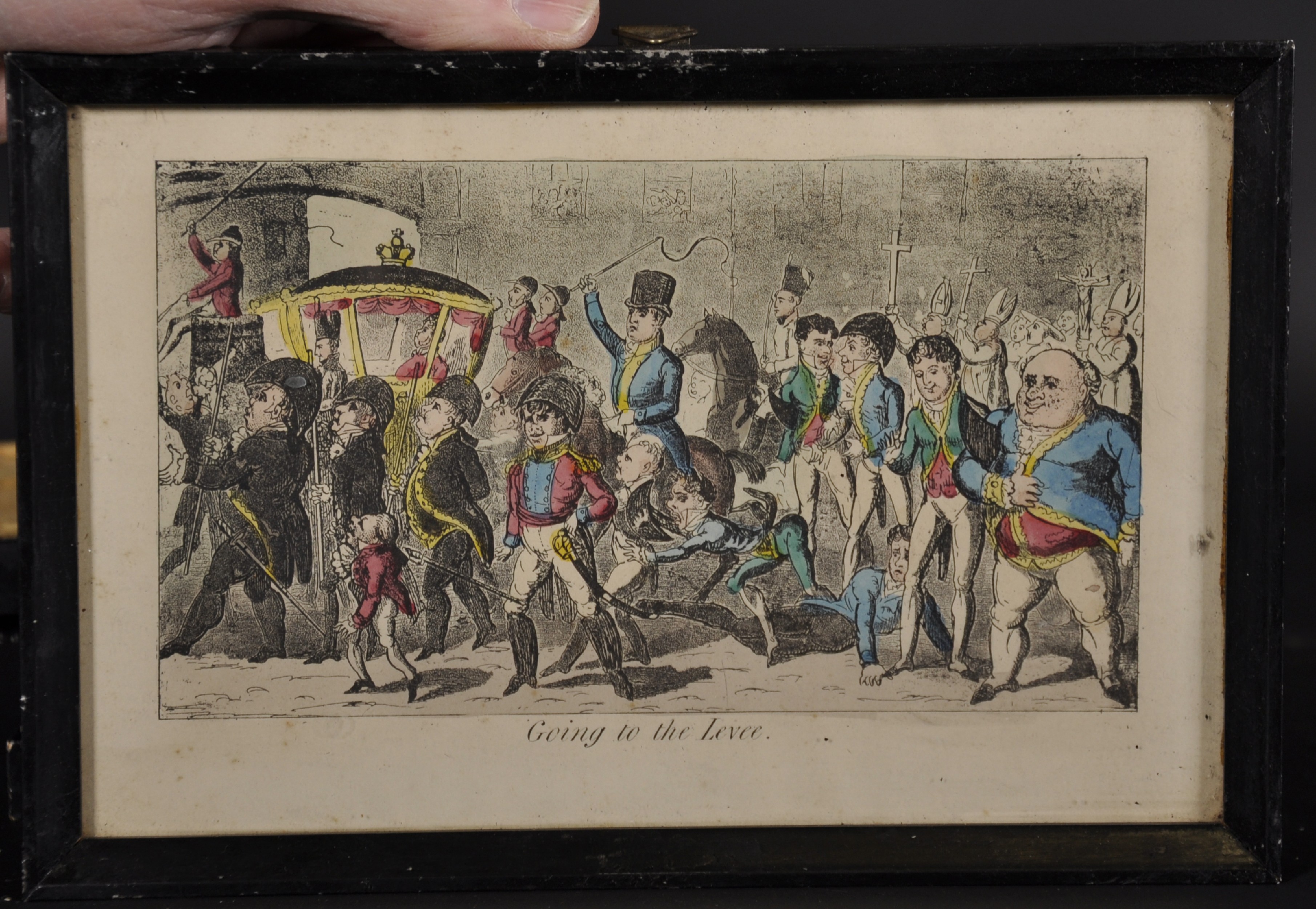 19th Century English School. "Wetting an Irish Commission", Print, 3.75" x 7.25", and Five others - Image 6 of 8