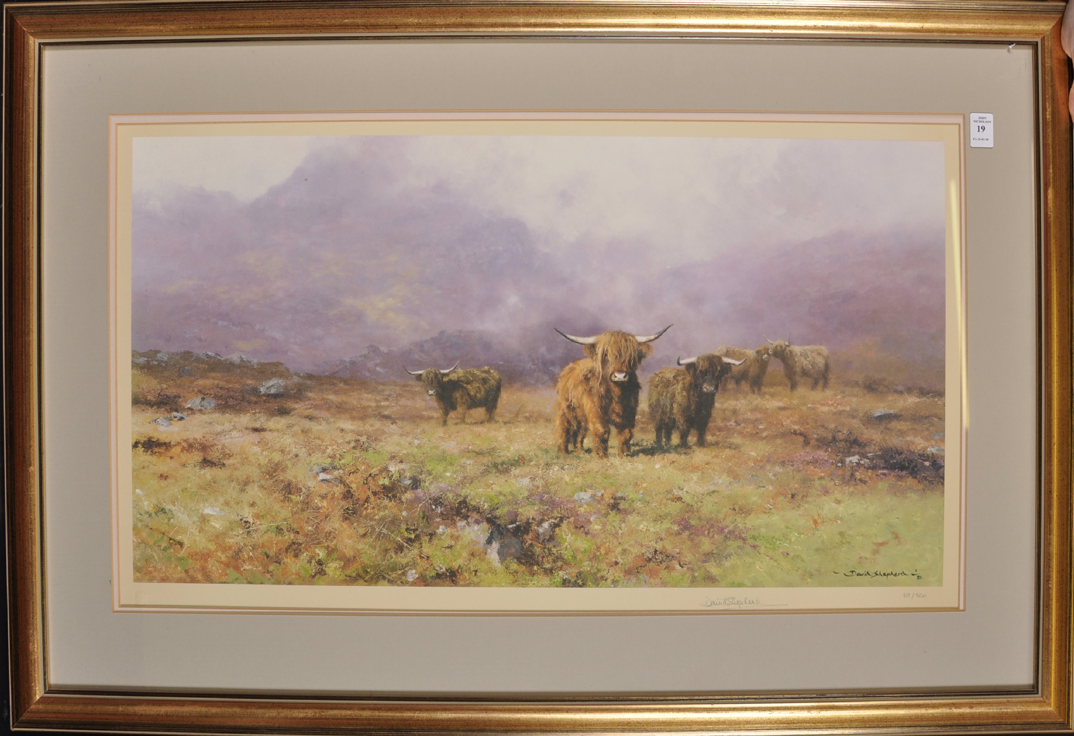 David Shepherd (1931-2017) British. "Highland Cattle", Lithograph, Signed and Numbered in Pencil - Image 2 of 5