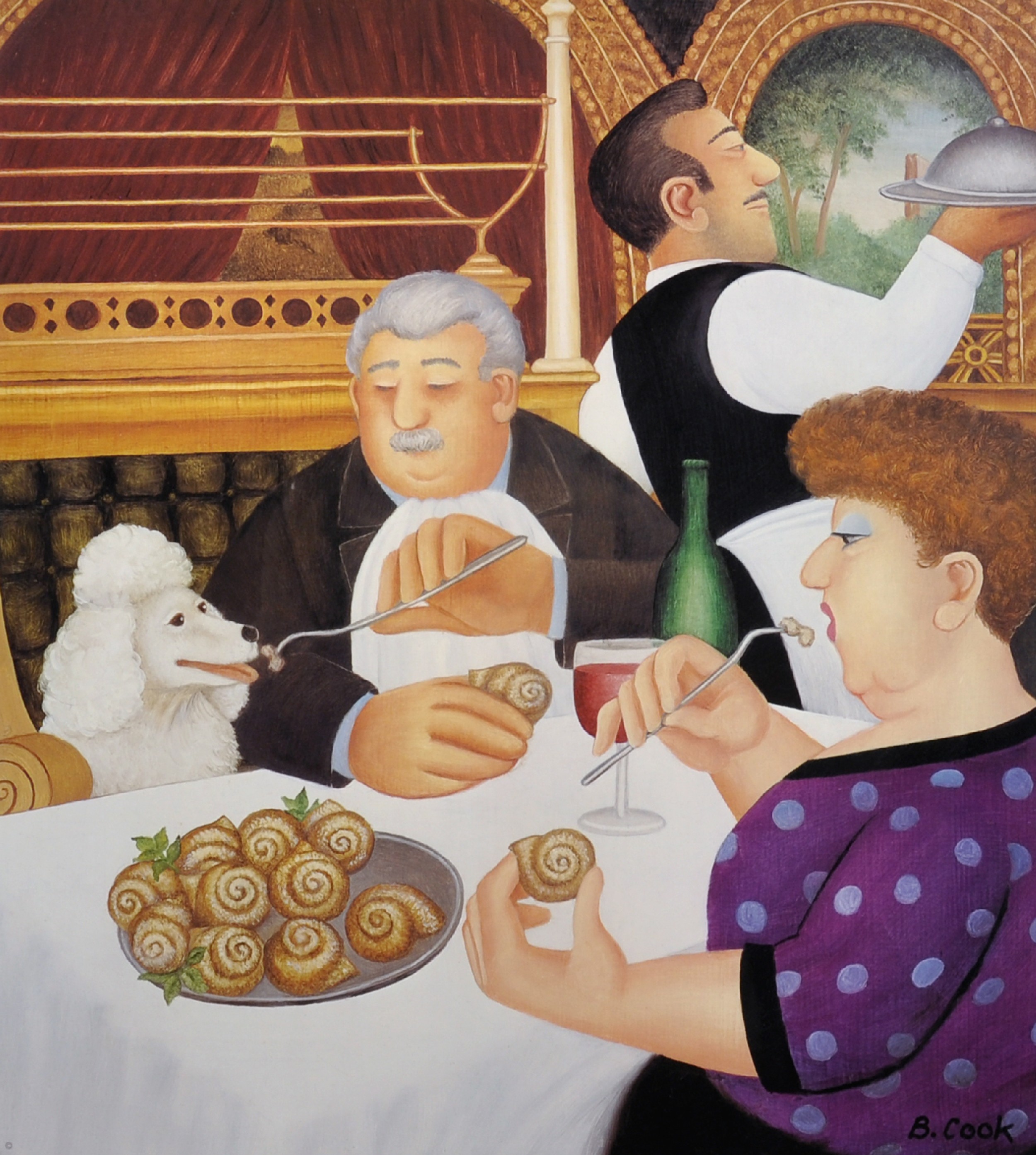 Beryl Cook (1926-2008) British. "Dining in Paris", Lithograph, Signed and Numbered 298/650 in