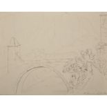 Early 19th Century Swiss School. "St Maurice", Study of a Bridge, Ink and Pencil, Inscribed and