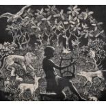 Katharine M... Clayton (19th - 20th Century) British, "Orpheus", Etching, Signed, Inscribed and