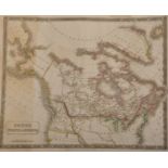 Hall (1788-1831) British. "British North America", Map with Colours, Unframed, 16" x 20".