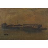 19th Century English School. 'HMS Britannia', the Training Ship, Oil on Canvas, Unframed, 16" x