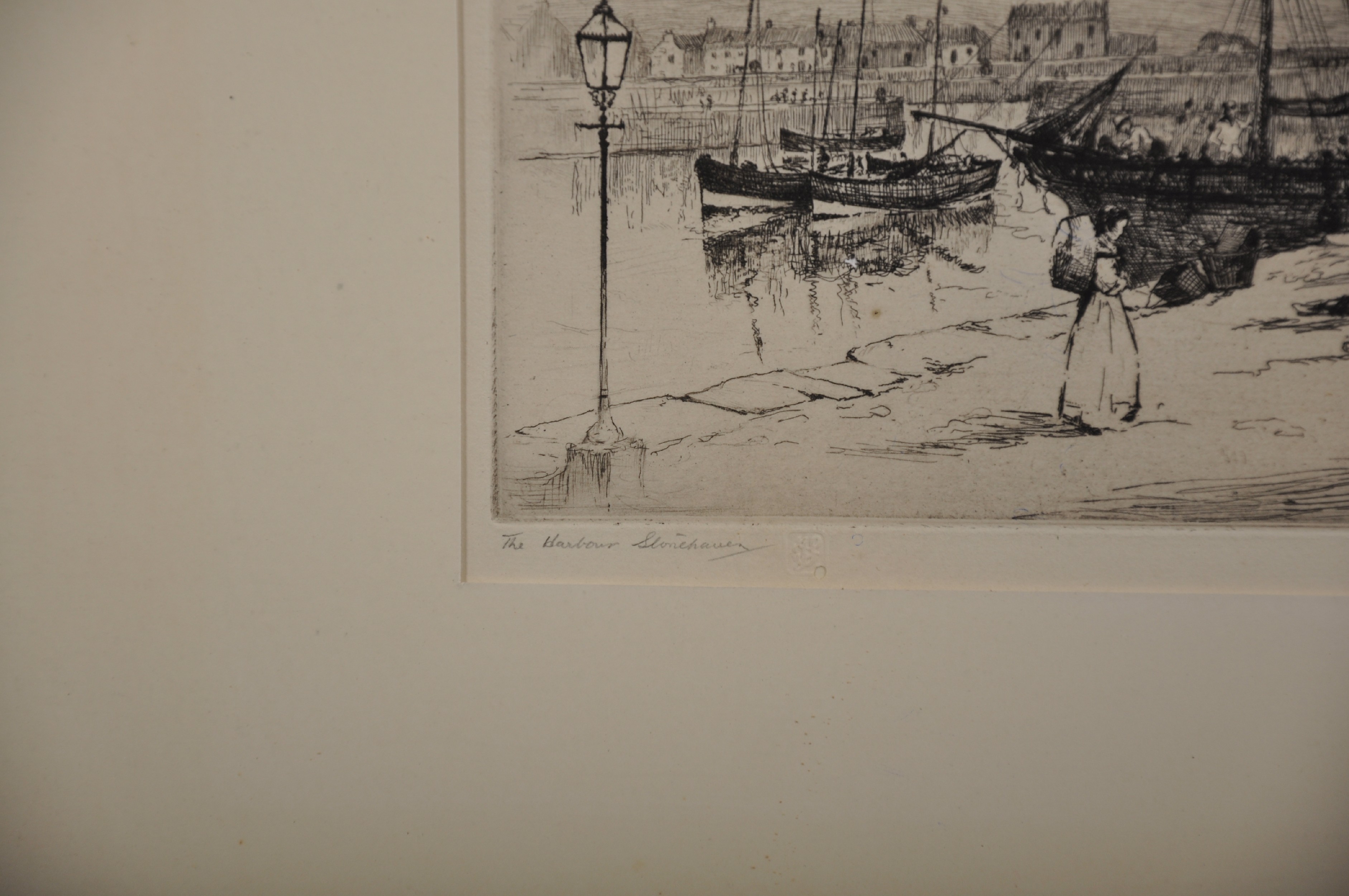 Jackson Henry Simpson (1893-1963) British. "The Harbour, Stonehaven", Etching, Signed and - Image 3 of 6