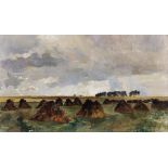 Marcel Jefferys (1872-1924) Belgian. A Landscape, with Haystacks, Oil on Canvas laid down, Signed