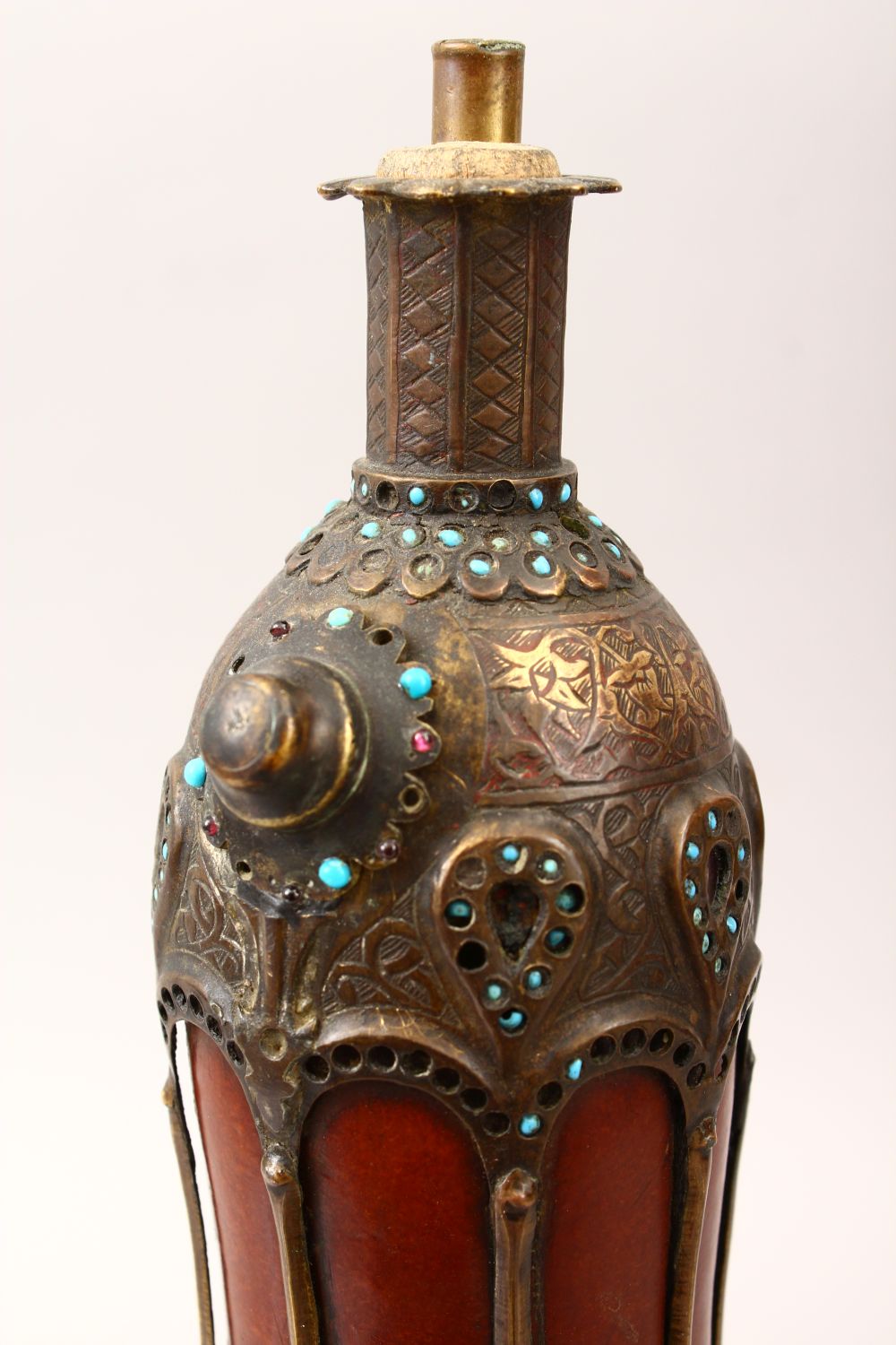 A GOOD PERSIAN SAFAVID METAL MOUNTED COCO DE MER HUQQA, the coco covered with metal mounts and - Image 5 of 19