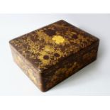A GOOD JAPANESE MEIJI PERIOD LACQUER & GILT DECORATED LIDDED BOX - BIRDS, the box decorated with