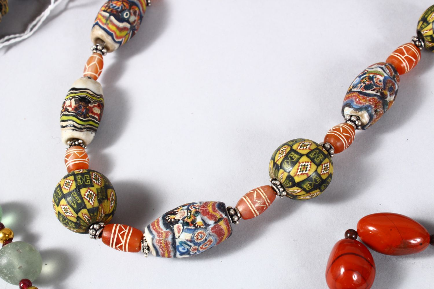 A MIXED LOT OF TEN EASTERN CERAMIC MOSAIC & CRYSTAL / GLASS BEAD NECKLACES, Various styles and - Image 9 of 27