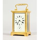 A GOOD FRENCH ALARM CARRIAGE CLOCK. 4.5ins high.