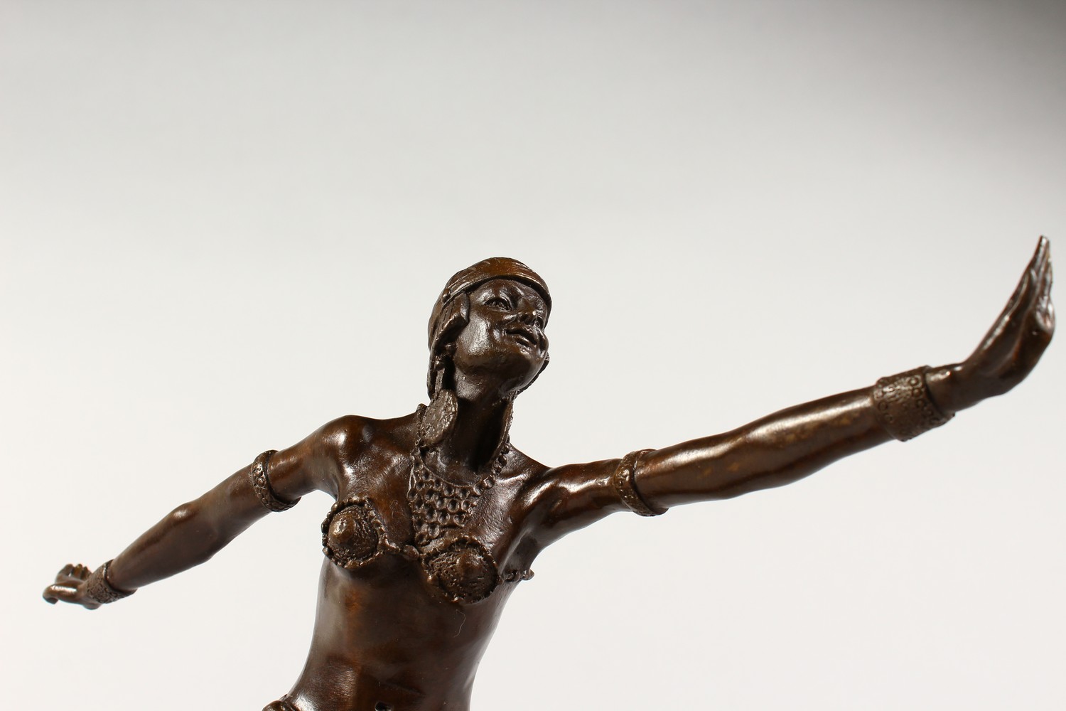 AFTER D. H. CHIPARUS (1886-1947) FRENCH A BRONZE, "THE DANCER". Signed. 14ins high, on a marble - Image 2 of 2