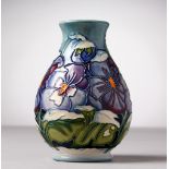 A MOORCROFT POTTERY VASE "HIBISCUS". Signed R. Bishop, No. 47, 2009. 5.25ins high.