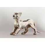 AN EDWARDIAN STERLING SILVER COMMEMORATIVE MODEL OF "THE KEMP LEOPARD", London 1902, Made by