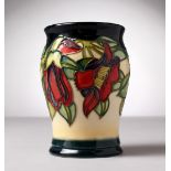 A MOORCROFT POTTERY VASE. Signed Nicole Stanley, 2000. 5.5ins high.
