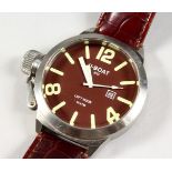 A GENTLEMAN'S HEAVY U BOAT WRISTWATCH, with leather strap, B45-08 L1046M.