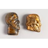 TWO NOVELTY BRASS HEAD'S VESTAS.