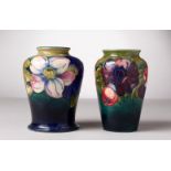 TWO VARIOUS MOORCROFT POTTERY VASES. Both with W. Moorcroft signature POTTER TO THE QUEEN. 5.5ins