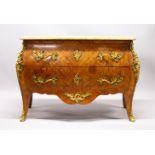 A SUPERB LATE 19TH CENTURY LOUIS XVI DESIGN BOMBE SHAPED MARQUETRY KINGWOOD COMMODE by LIMOAT,