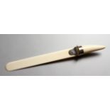 A LARGE SILVER MOUNTED IVORY PAPER KNIFE. Birmingham 1904. 17.5ins long.