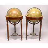A SUPERB PAIR OF 19TH CENTURY TERRESTRIAL AND CELESTIAL GLOBES ON STAND by THOMAS MALBY & SON, 37