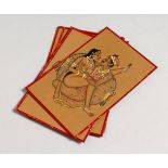 A SET OF INDIAN EROTIC CARDS.