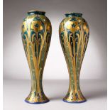 A SUPERB PAIR OF MOORCROFT MACINTYRE VASES, ALHAMBRA PATTERN. Printed MACINTYRE, BURSLEM mark. WM in