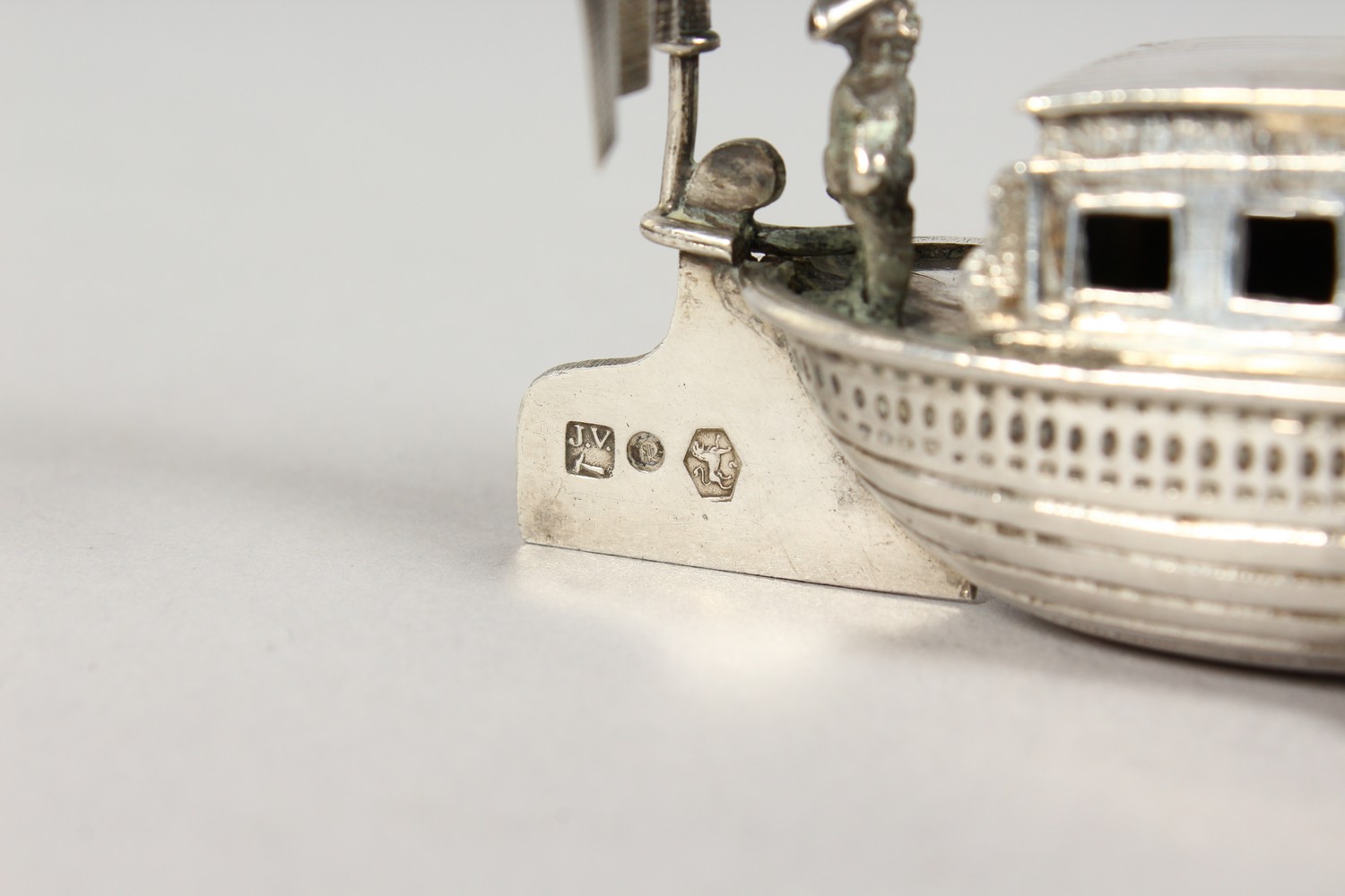 THREE DUTCH SILVER MINIATURE MODELS, a windmill, a drawbridge and a horse drawn barge. Various - Image 11 of 18