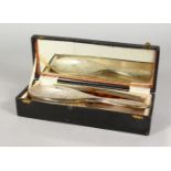 AN EDWARDIAN COMB AND BRUSH SET, cased.
