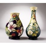 TWO SMALL MOORCROFT VASES. WM, No's. 97 and 95. (2).