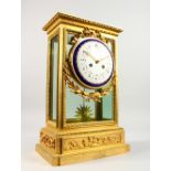 A LARGE 19TH CENTURY FRENCH FOUR GLASS CLOCK by RAINGO FRES., PARIS. NO. 403 with eight day