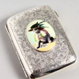 A 1903 ENGRAVED SILVER CIGARETTE CASE, with Suffragette enamel plaque. Birmingham 1903.