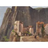 E... W... Leader (19th - 20th Century) British. An Umbrian Landscape, with Figures in the