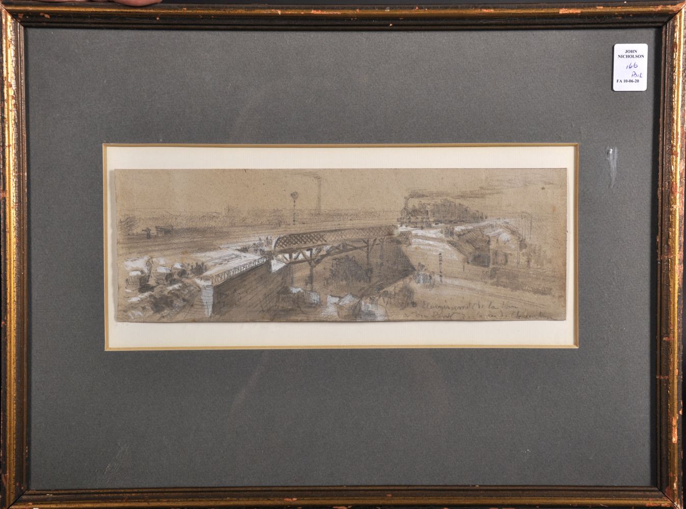 19th Century French School. "Nouvelle Gare de Marchandise, Reuilly, XII e", Study of a Train - Image 3 of 4