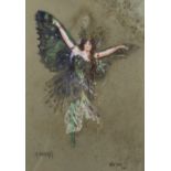 Early 20th Century School. 'A Butterfly' and Art Nouveau drawing, Signed indistinctly and inscribed,