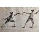 After James Gwyn (c.1700-769) British. Fencing Scene, Print, Overall 10" x 16", and the companion
