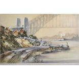 Robert Emerson Curtis (1898-1996) British/Australian. 'The Bridge From Woolloolooloo', Sydney