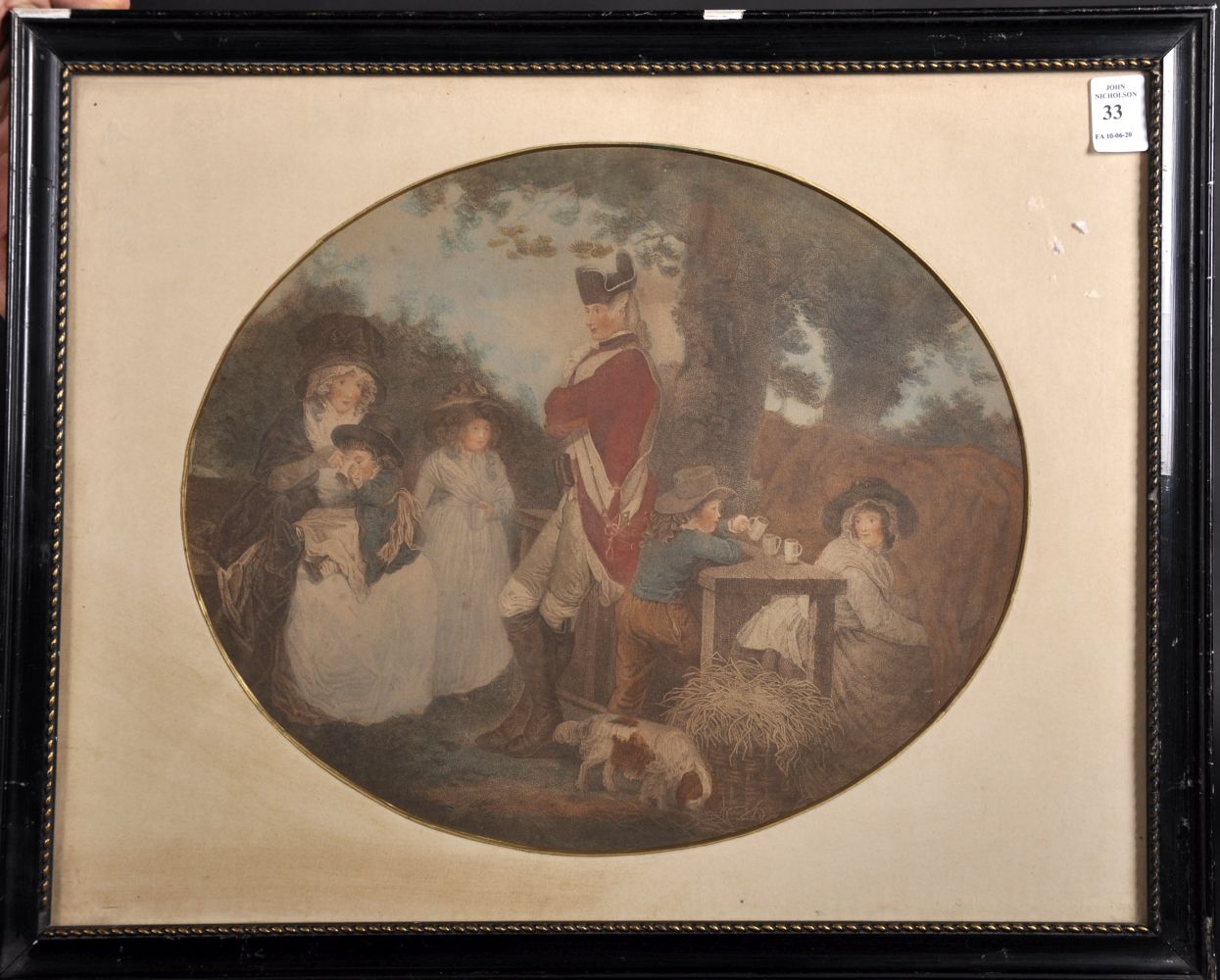 After Francis Wheatley (1747-1801) British. A Meeting Place, with a Soldier and his Family, - Image 2 of 3