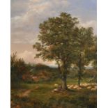 Mark Edwin Dockree (1834 - 1904) British. Pastoral Scene Near Dedham, in original gilt composition