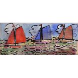 Manner of Raoul Dufy, Three Yachts, Watercolour and Gouache, Bears Another Signature on Reverse,