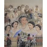 Stephen Doig (b.1964) British. 'Her Majesty The Queen Golden Jubilee', A Montage, Pastel, 25.5" x