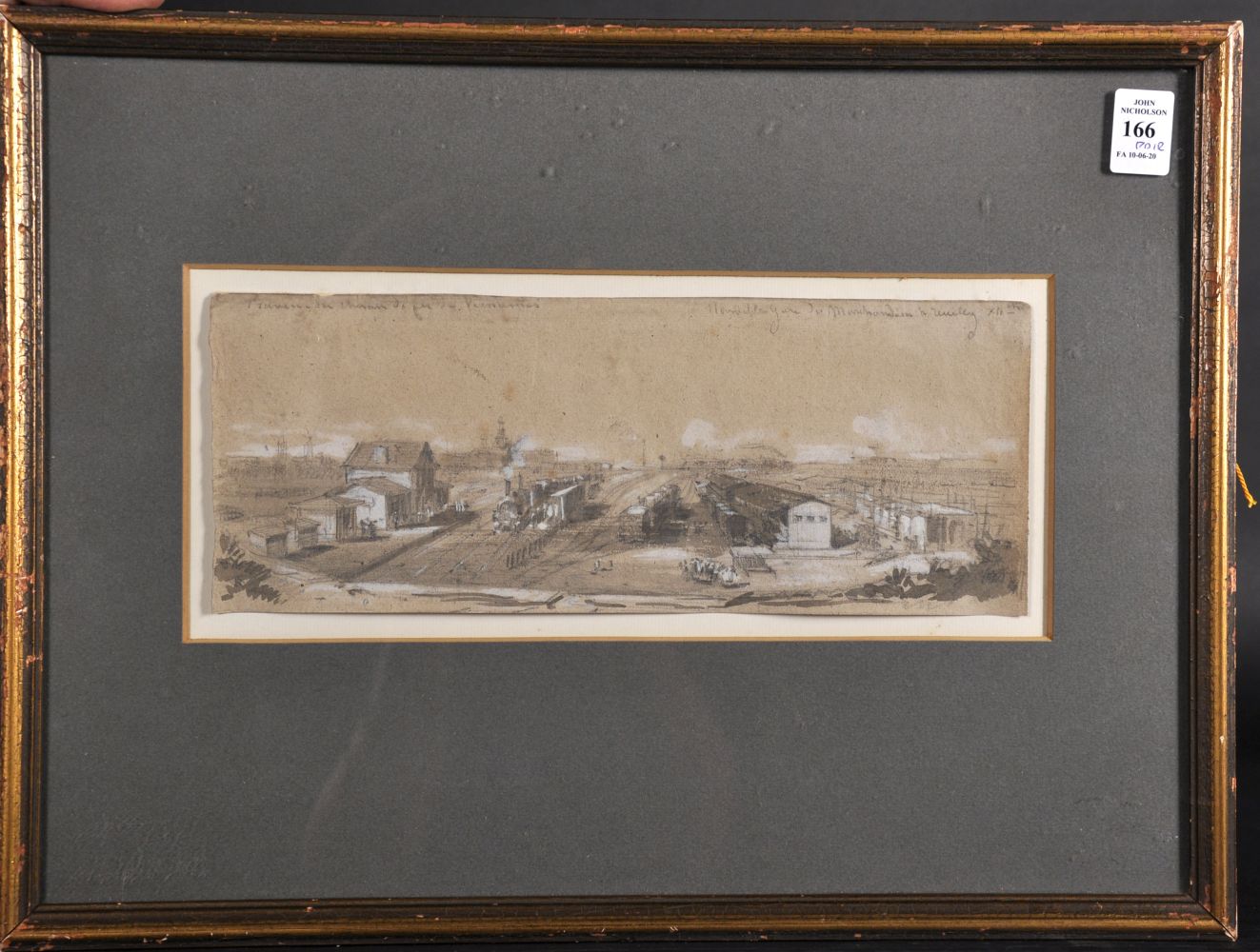 19th Century French School. "Nouvelle Gare de Marchandise, Reuilly, XII e", Study of a Train - Image 2 of 4