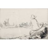 Eileen Alice Soper (1905-1990) British. "On the Sands, c.1927", Etching, Signed in Pencil, 4.75" x